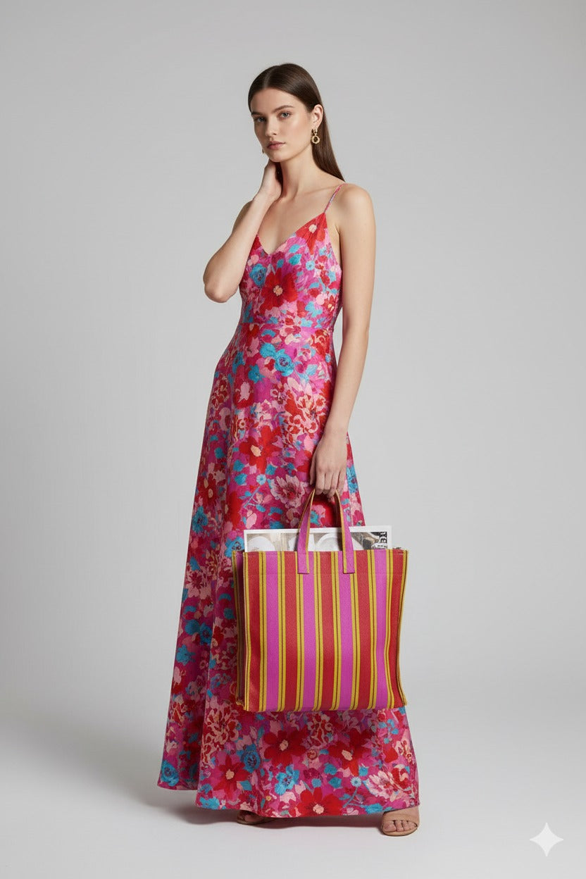 Custom Stripe Shopping Tote Bag