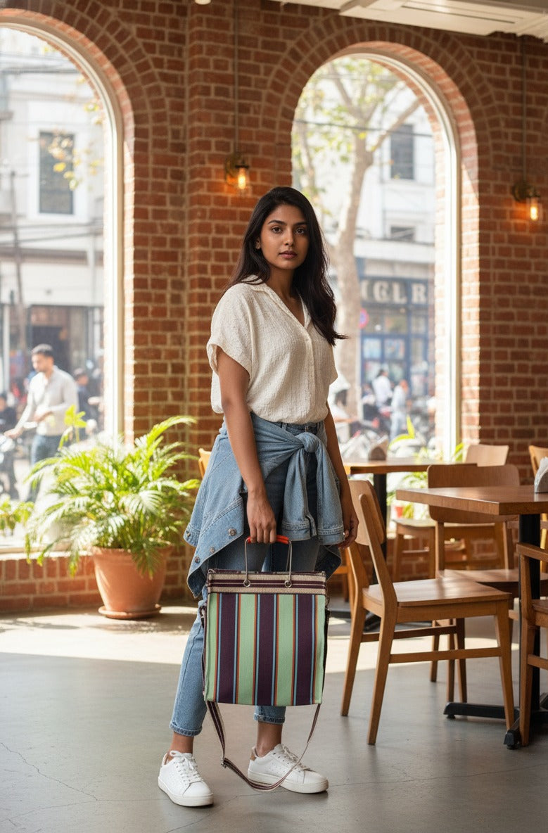 Mini Tote with Metal Handles